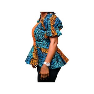 Boltmor Wura Ankara Peplum Blouse