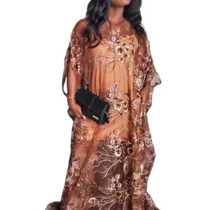 Amina African Woman Sequin Lace Dress For Weddings/Special occasions/Plus Size