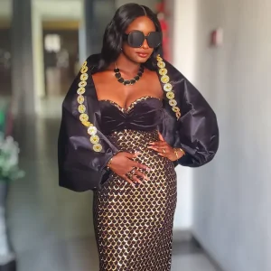 Lavonne Luxe Dress And Embellished Cape For Weddings/Special occasions/Prom Dress