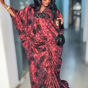 Yasmina Luxe African Woman Drape Boubou WITH Scarf For Weddings/Special occasions